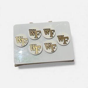 6 Handmade Wake Forest WF Coasters